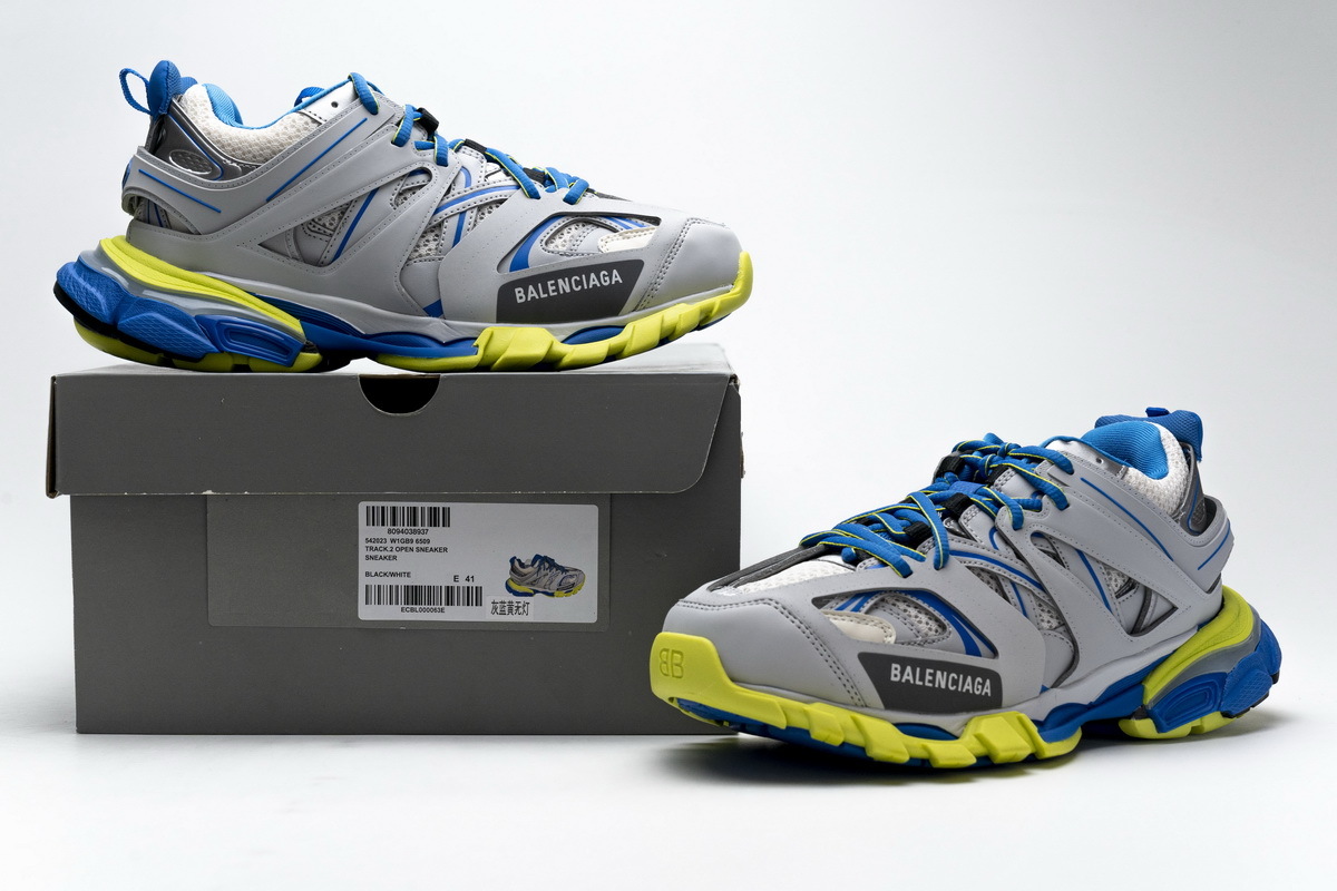Balenciaga Track SneakerGrey Blue Yellow 542023 W1GB9 6509