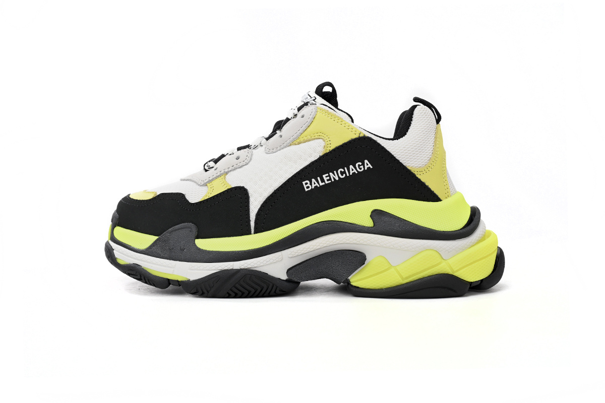 Balenciaga Triple S Black, White, And Yellow 524039 W09OH 7079