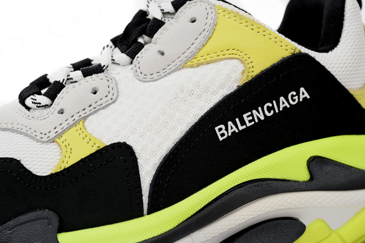 Balenciaga Triple S Black, White, And Yellow 524039 W09OH 7079