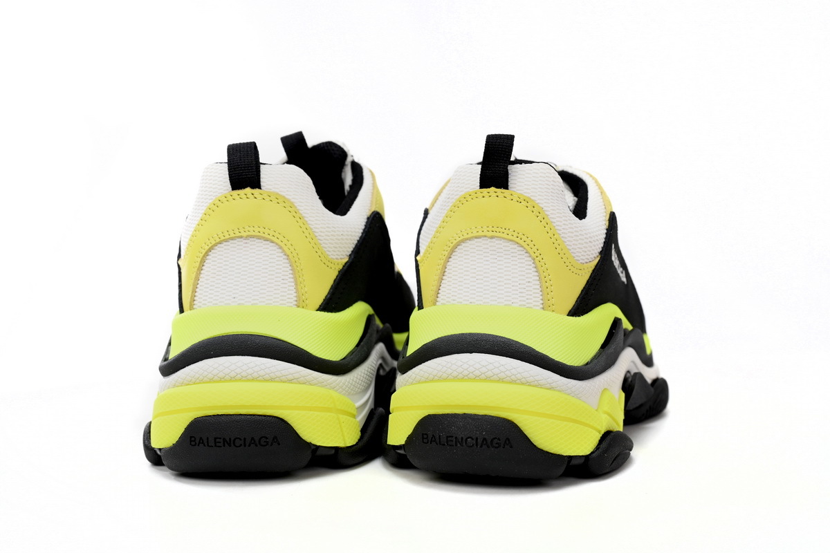 Balenciaga Triple S Black, White, And Yellow 524039 W09OH 7079