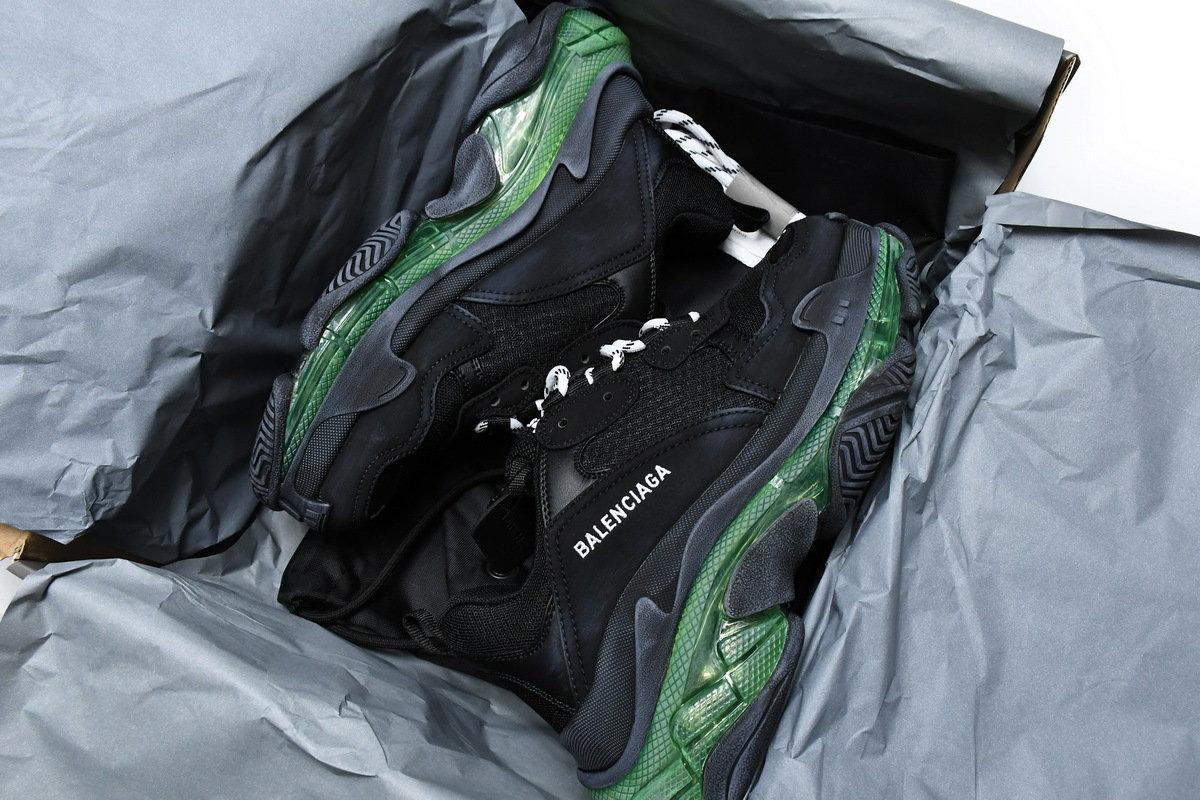 Balenciaga Triple S Black Green 544351 W09ON 1047