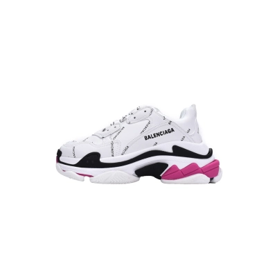 Balenciaga Triple S Letter White Rose Red 524039 W2FA4 9155 01