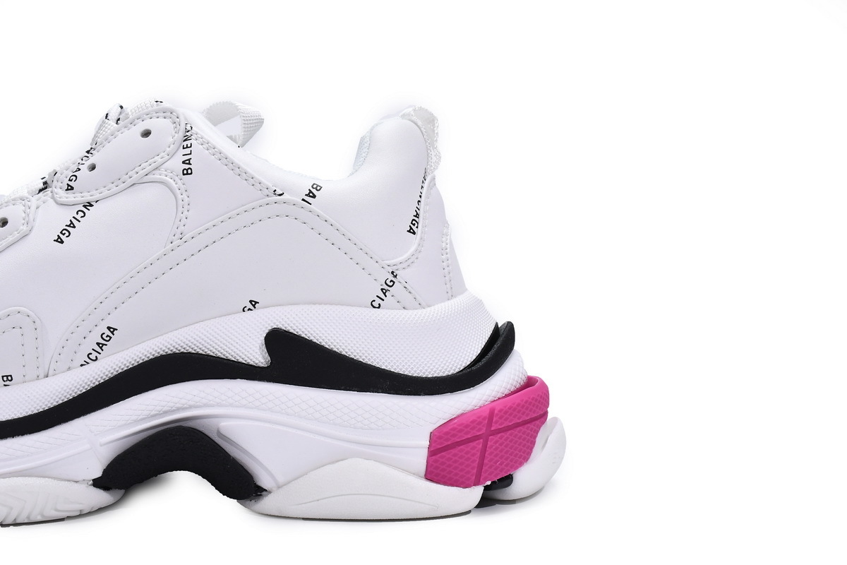 Balenciaga Triple S Letter White Rose Red 524039 W2FA4 9155