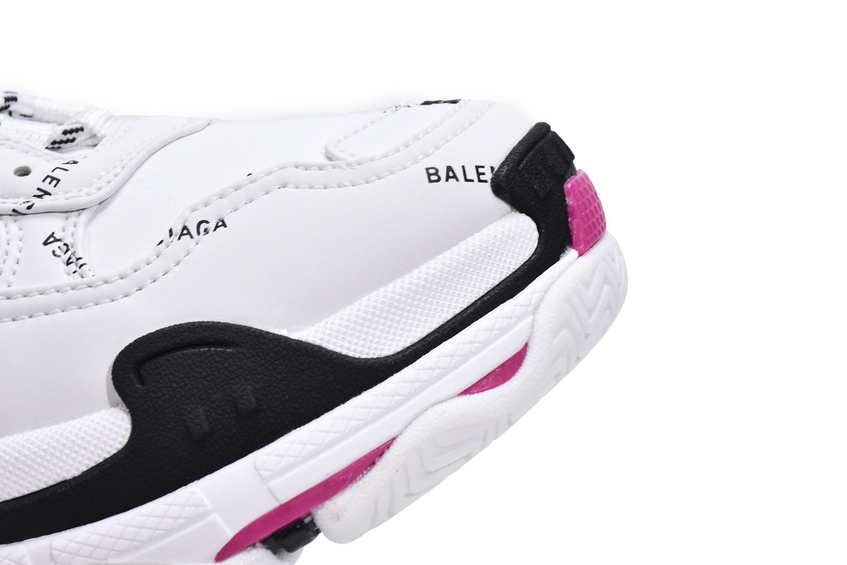 Balenciaga Triple S Letter White Rose Red 524039 W2FA4 9155