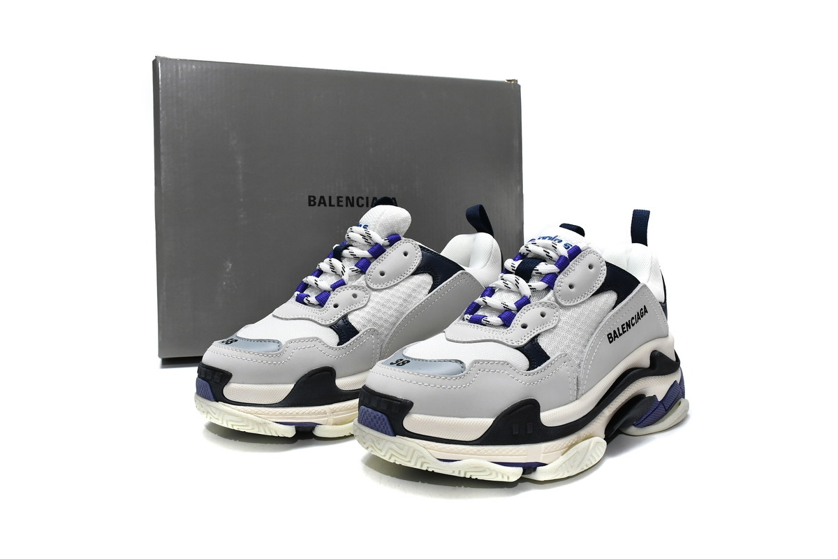 Balenciaga Triple S White Dark Blue 534217 W09E1 9000