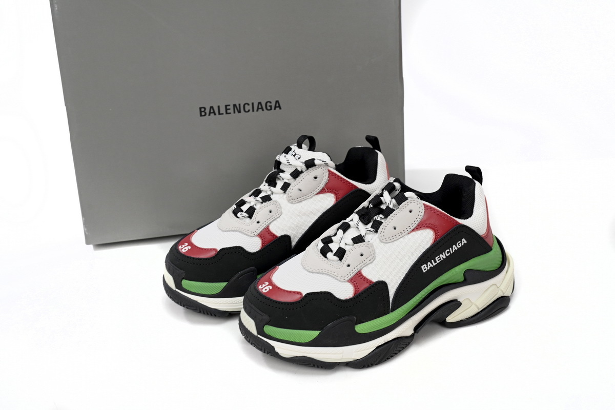 Balenciaga Triple White, red, and Green 524039 W090H 7078
