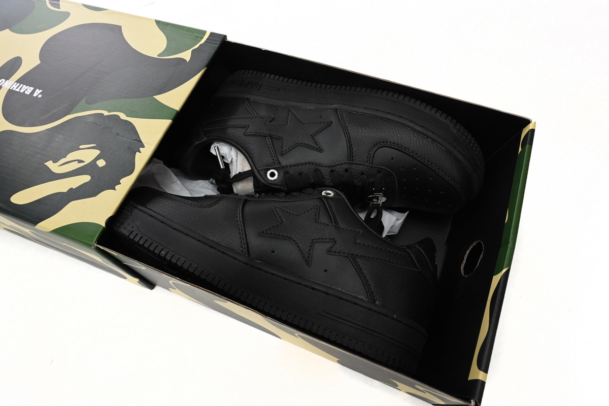 A Bathing Ape Bape Sta Low Black 1J30 -191- 013