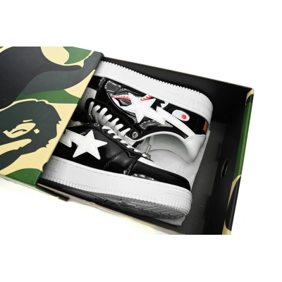 A Bathing Ape Bape Sta Low Black and White Shark 1H30-191-009 02