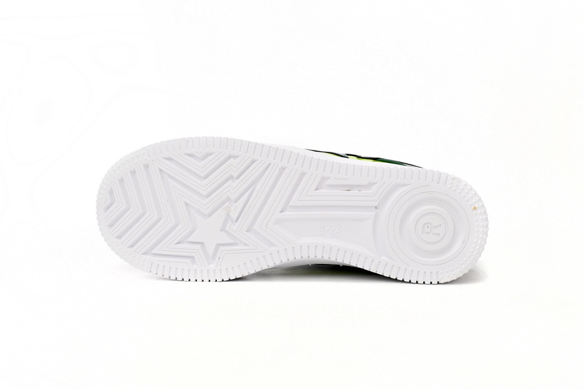 A Bathing Ape Bape Sta Low Black Green Mirror Surface 1H20 190 046