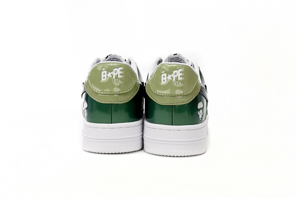 A Bathing Ape Bape Sta Low Black Green Mirror Surface 1H20 190 046