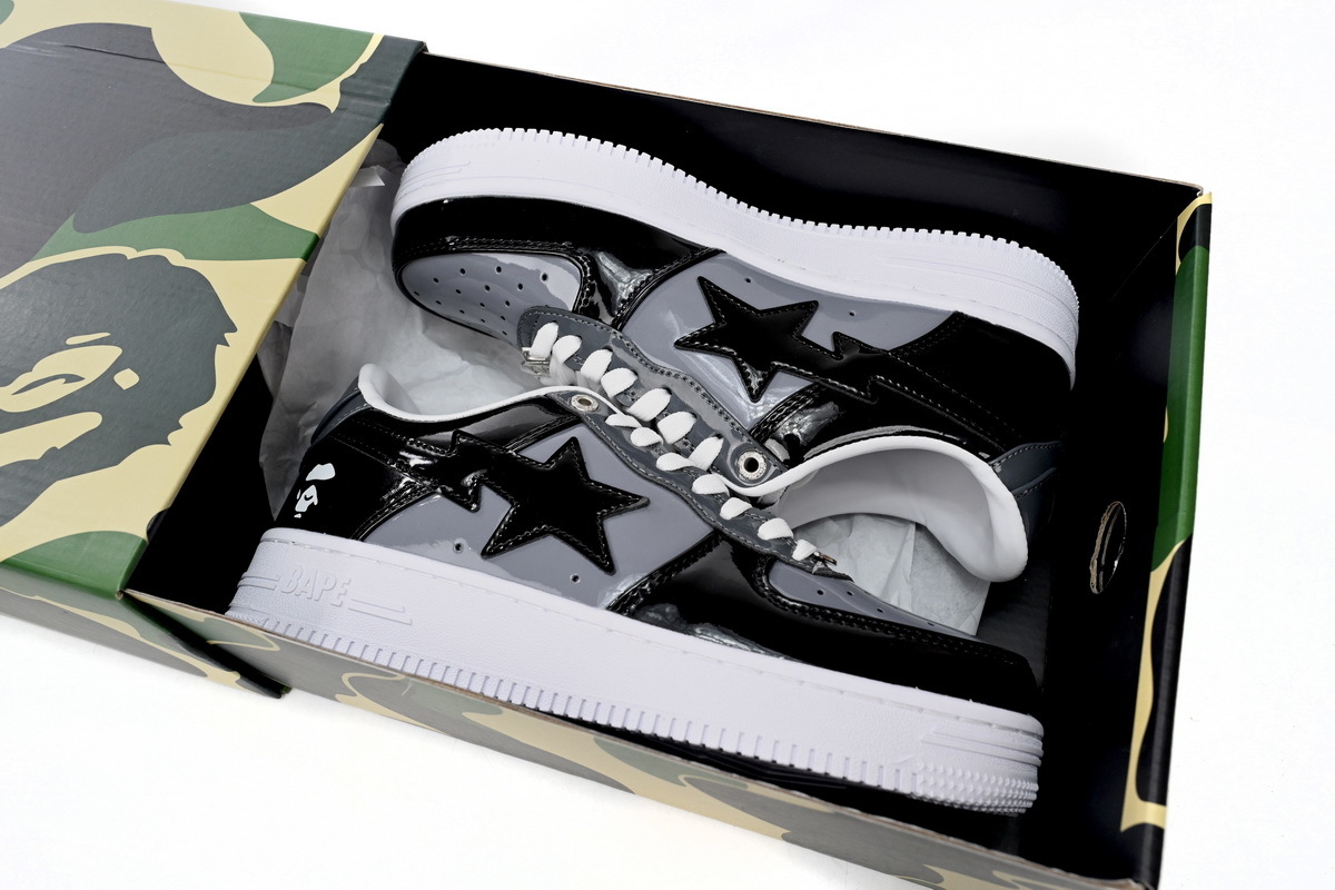 A Bathing Ape Bape Sta Low Black Grey Baolan 1H20 191 046