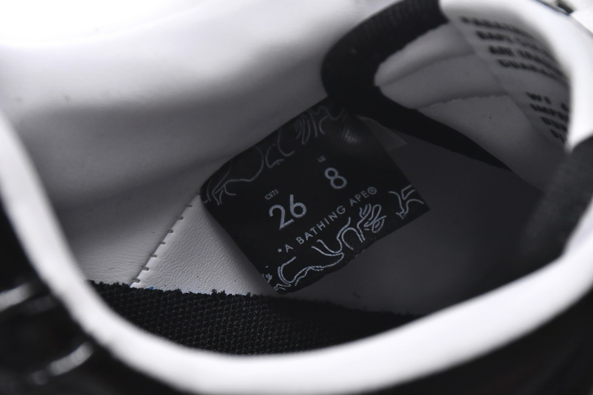 A Bathing Ape Bape Sta Low Black White 1H70-191-001