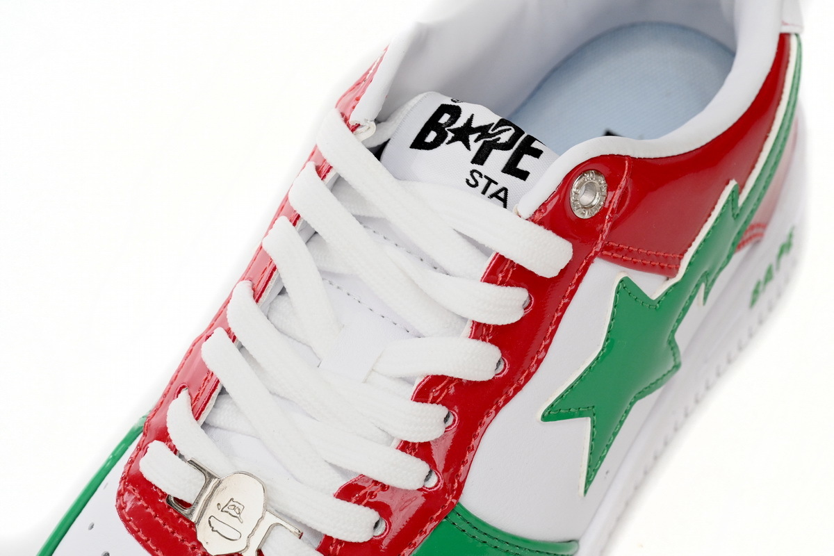 A Bathing Ape Bape Sta Low Red, white, and Green 1180-191-004