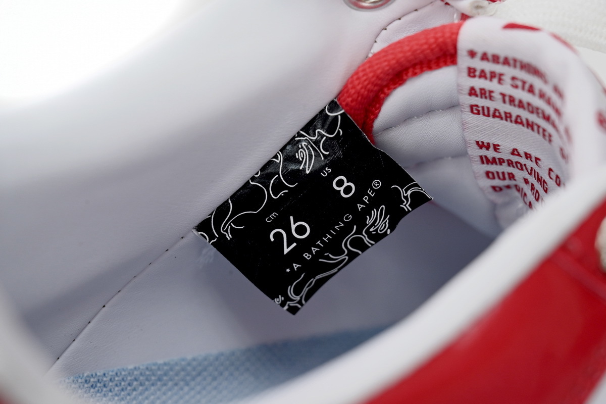 A Bathing Ape Bape Sta Low Red And White Mirror Surface 1170 191 022