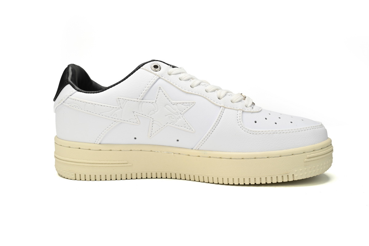 A Bathing Ape Bape Sta Low White And Black Rice 1H70-191-022