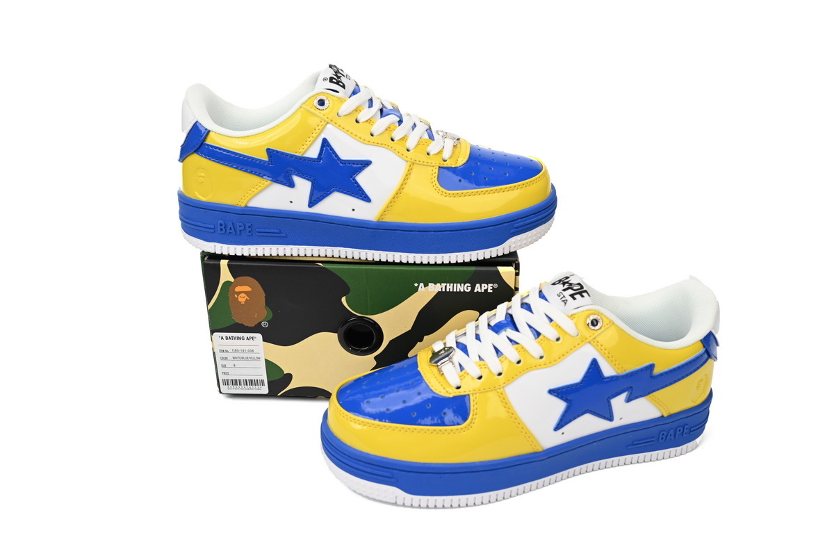 A Bathing Ape Bape Sta Low White Baolan Yellow 1180-191-006