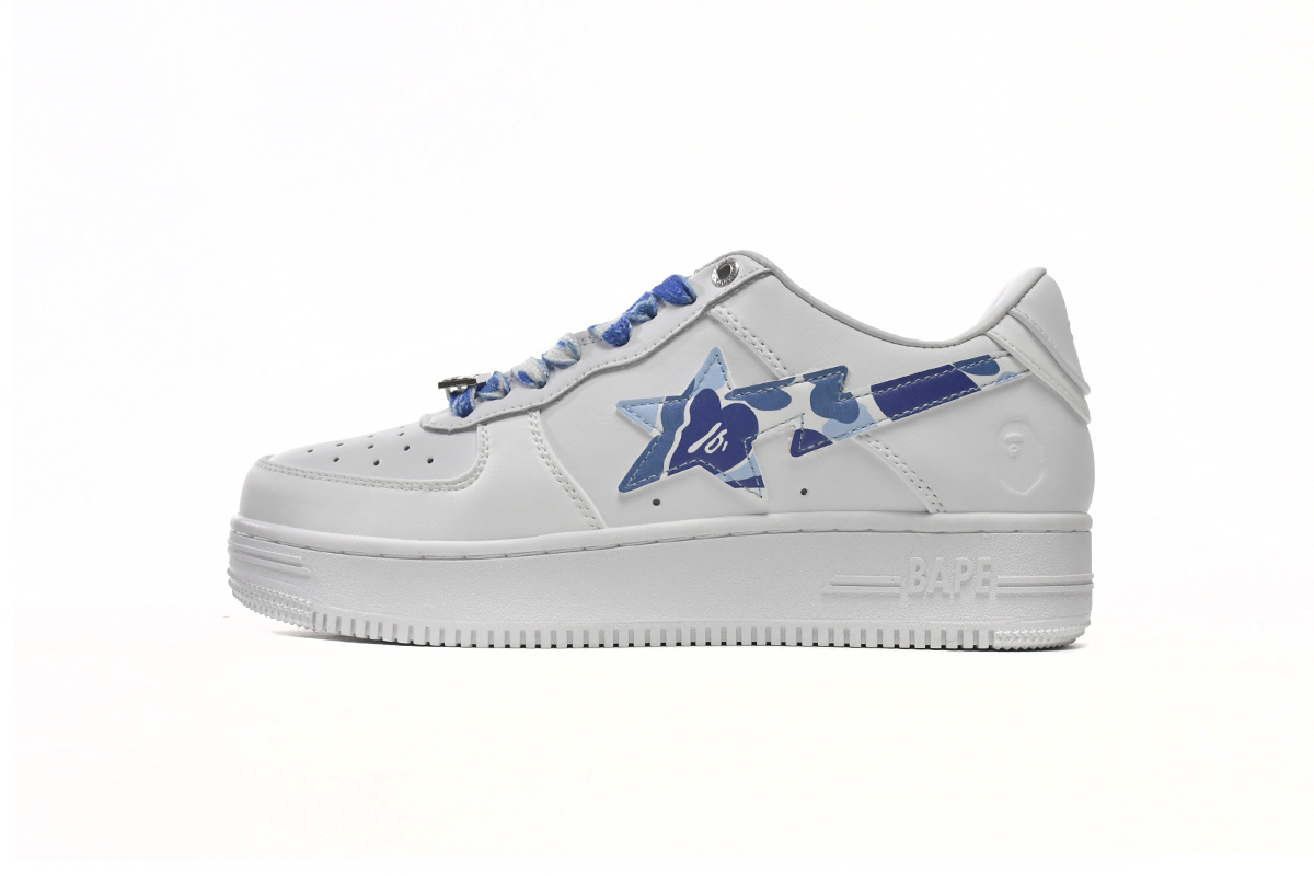 A Bathing Ape Bape Sta Low White Blue Camouflage 1H20-191-045