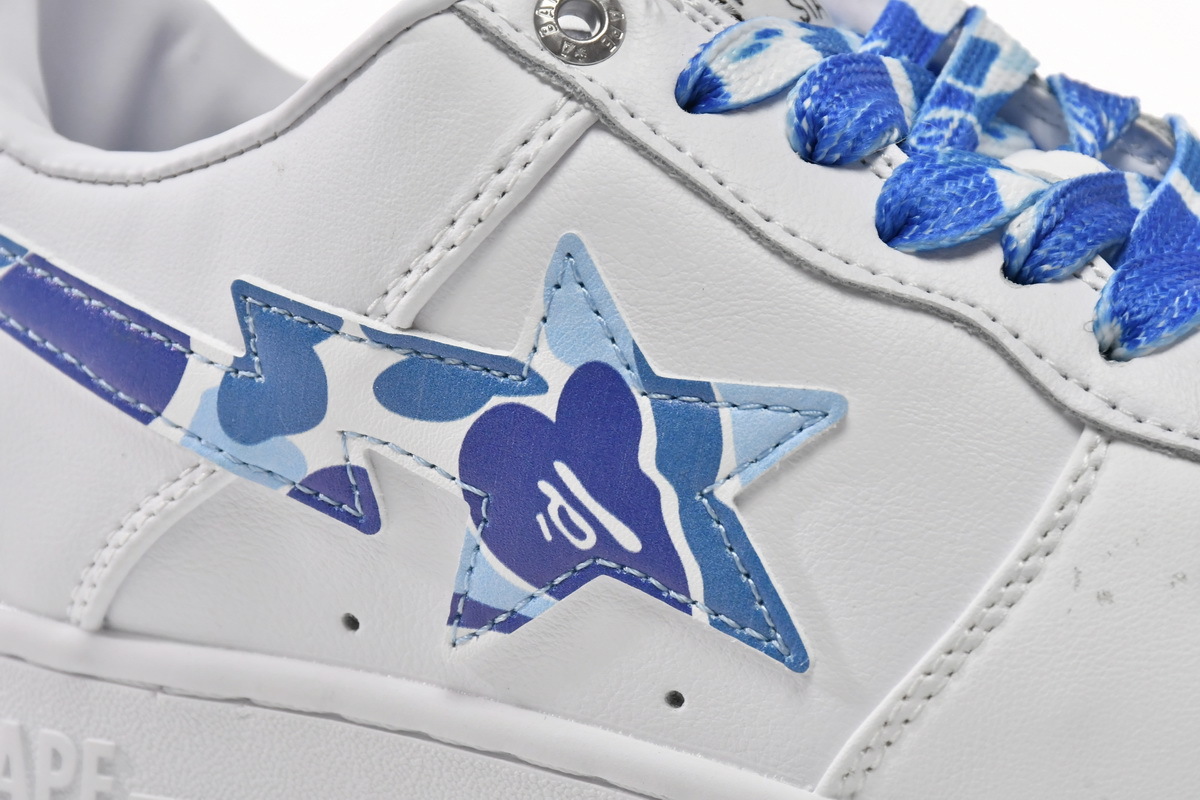 A Bathing Ape Bape Sta Low White Blue Camouflage 1H20-191-045