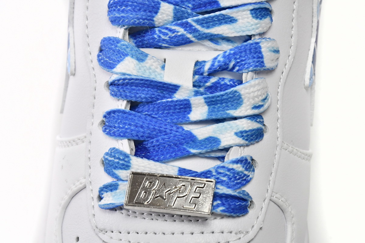 A Bathing Ape Bape Sta Low White Blue Camouflage 1H20-191-045