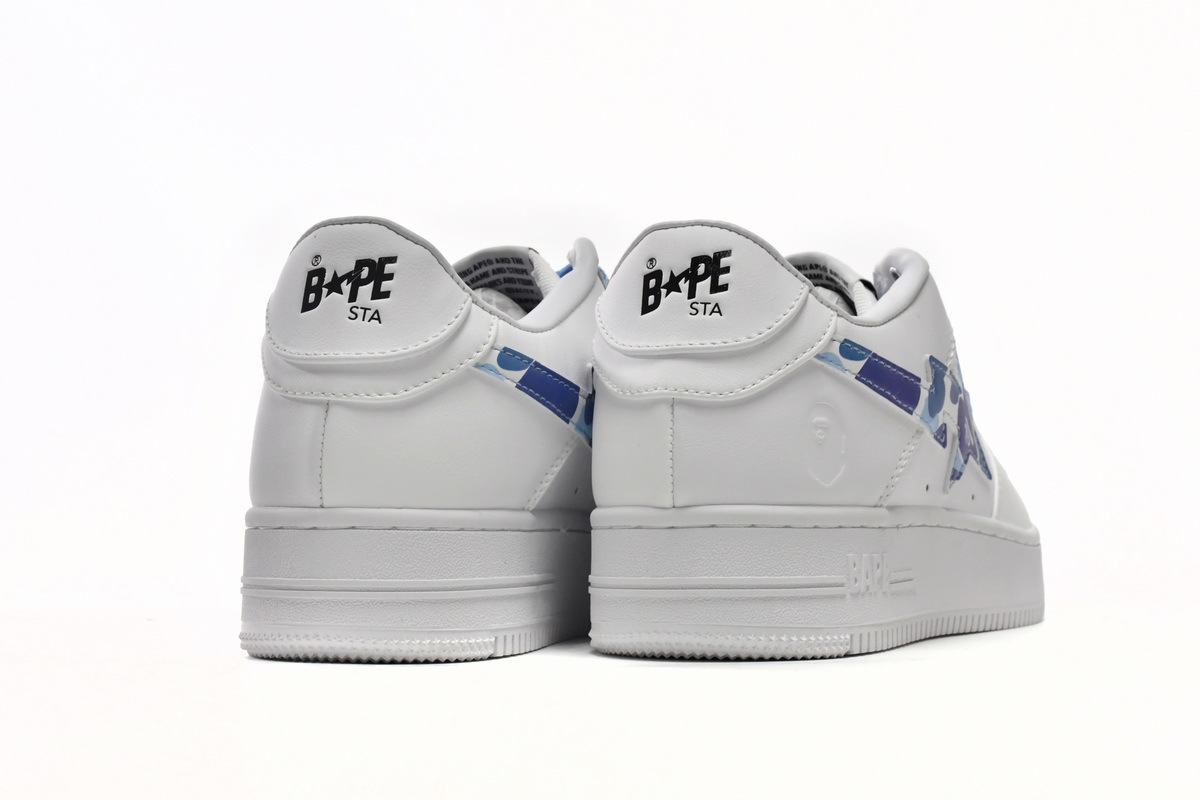 A Bathing Ape Bape Sta Low White Blue Camouflage 1H20-191-045