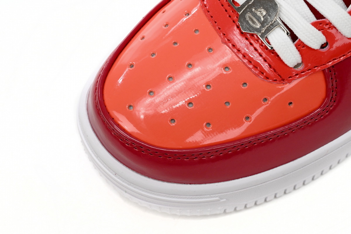 A Bathing Ape Bape Sta Low White Dark Red Mirror Surface 1H20 191 046