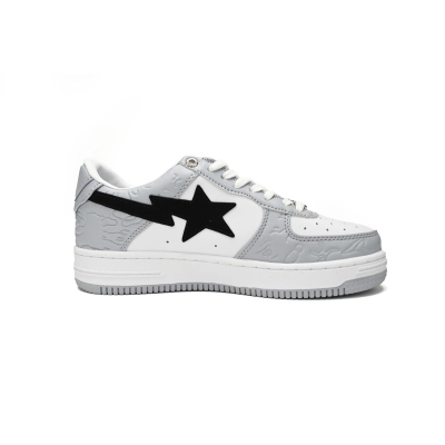 A Bathing Ape Bape Sta Low White Gray embossing 1H70-191-002 02