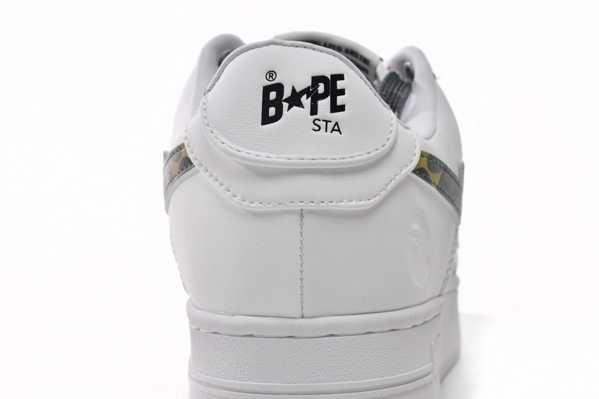 A Bathing Ape Bape Sta Low White Green Camouflage 1H20-191-045