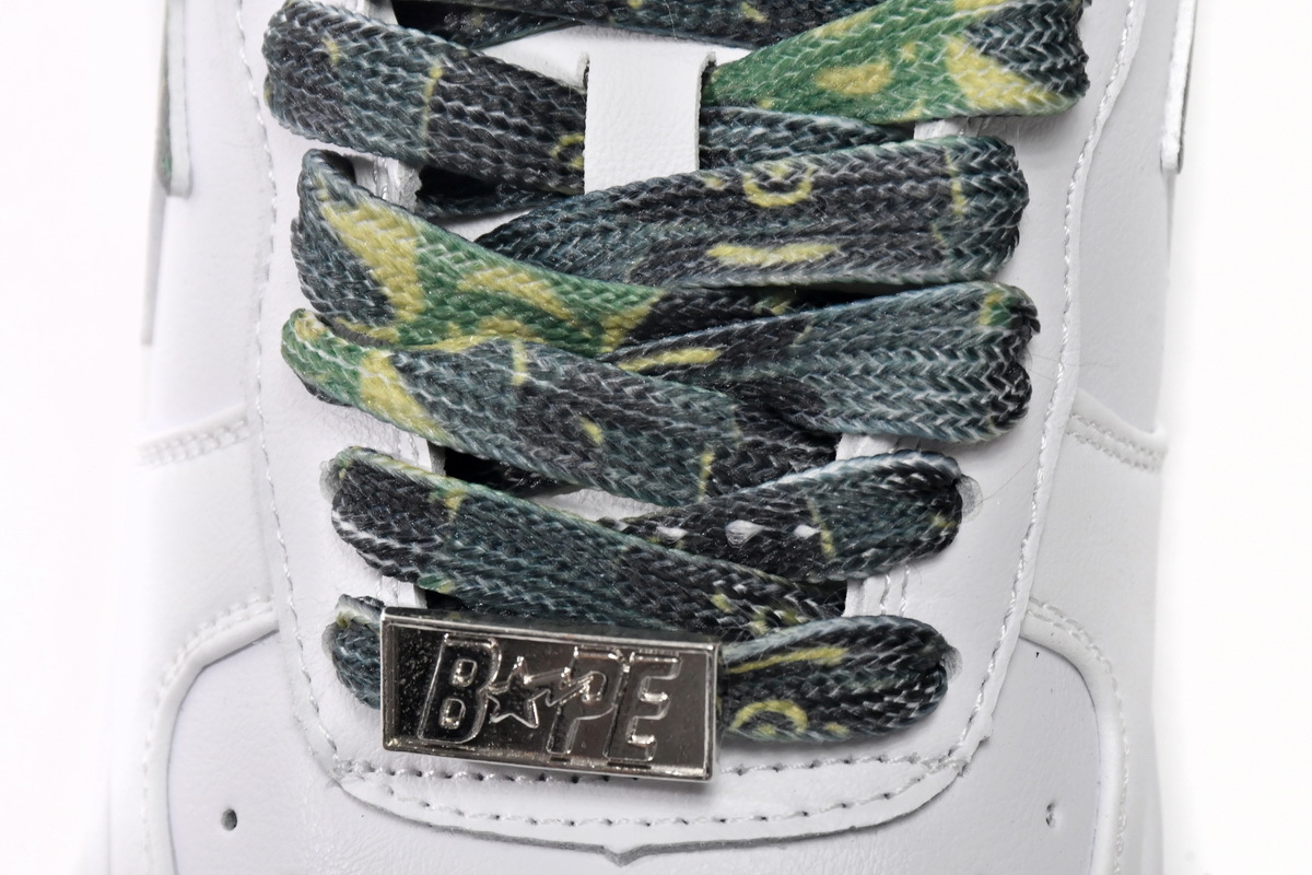 A Bathing Ape Bape Sta Low White Green Camouflage 1H20-191-045
