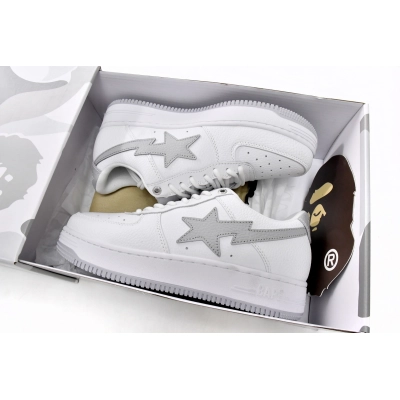 A Bathing Ape Bape Sta Low White Grey 1H73-191-921 02