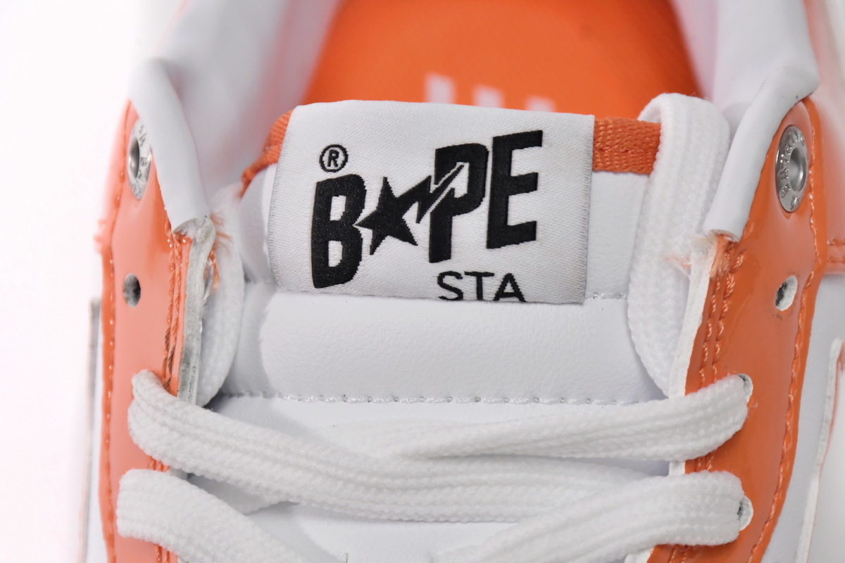 A Bathing Ape Bape Sta Low White Orange 1H70-191-001