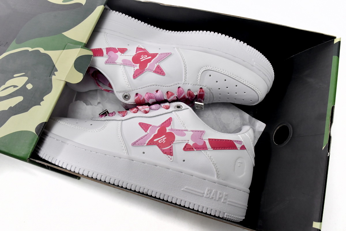 A Bathing Ape Bape Sta Low White Red Camouflage 1H20-191-045