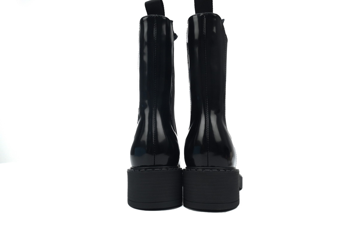 Prada HM Patent Leather Chelsea Boots Black