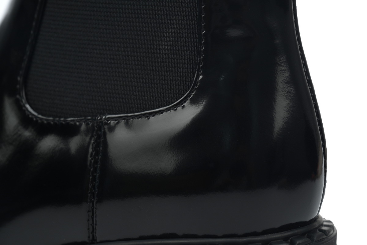 Prada HM Patent Leather Chelsea Boots Black