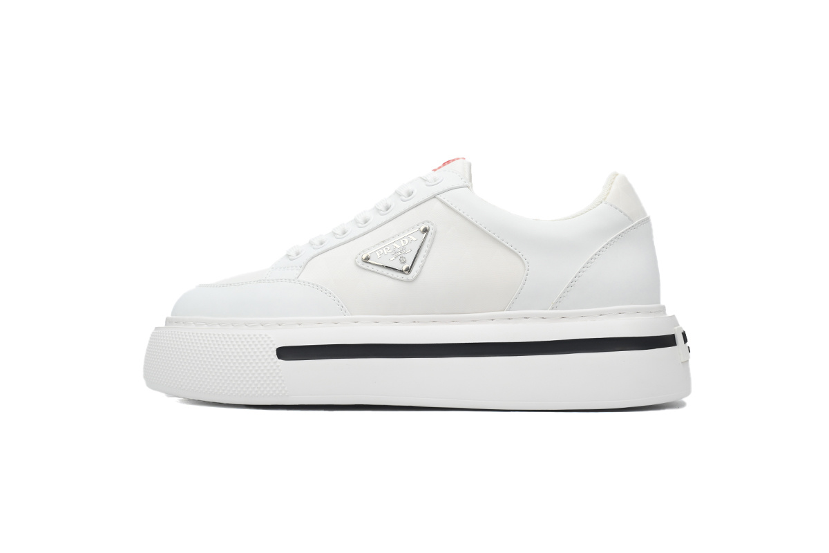Prada HM  Plaid Platform Sneakers White