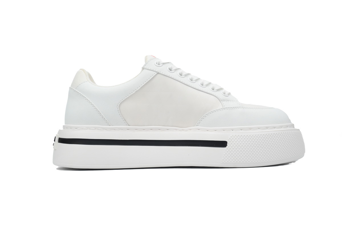 Prada HM  Plaid Platform Sneakers White