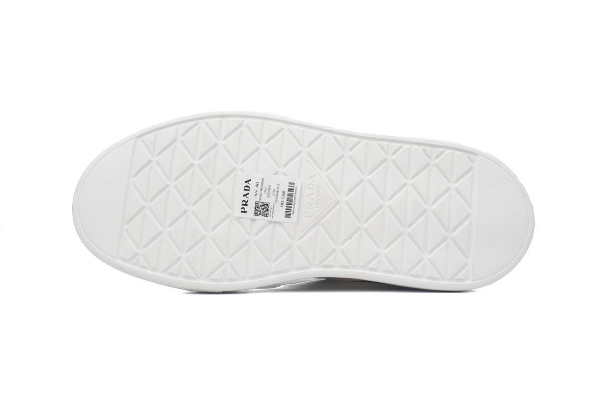 Prada HM  Plaid Platform Sneakers White