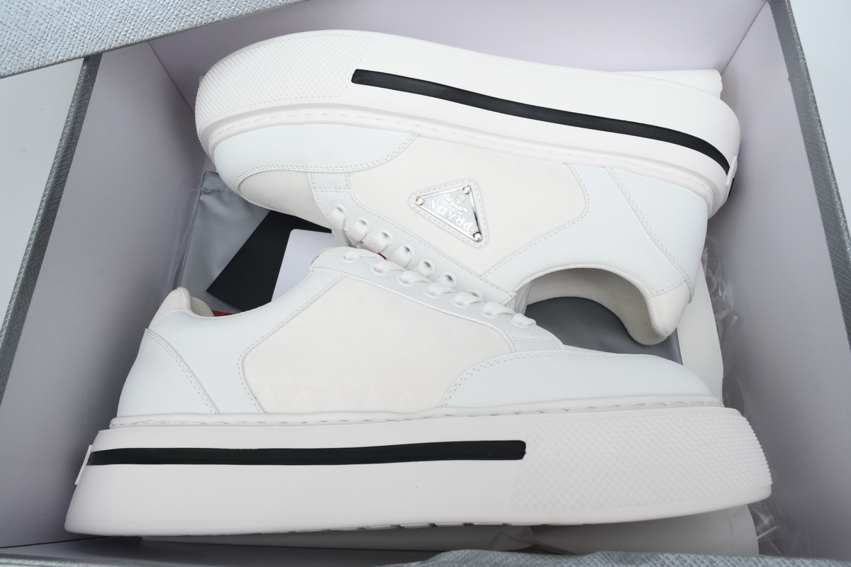 Prada HM  Plaid Platform Sneakers White