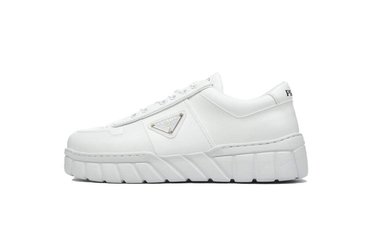 Prada HM  Sawtooth Sole Low Top Sneakers White