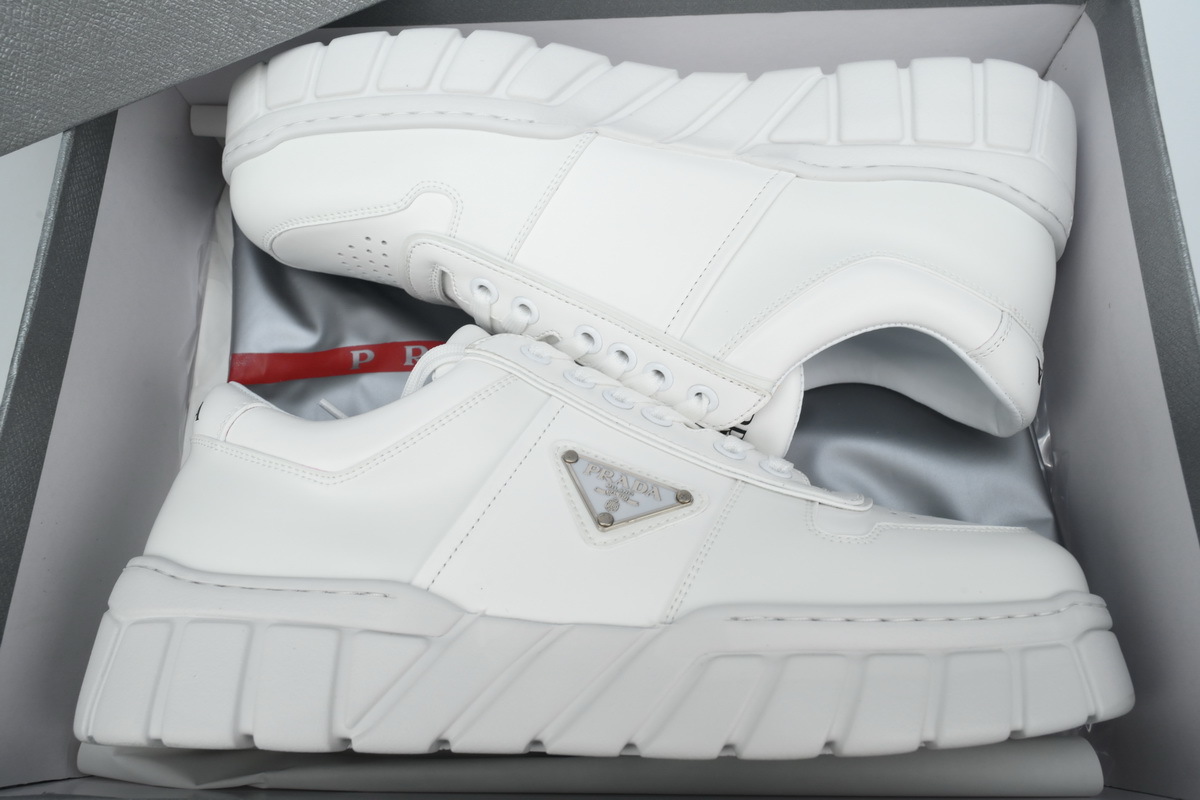 Prada HM  Sawtooth Sole Low Top Sneakers White