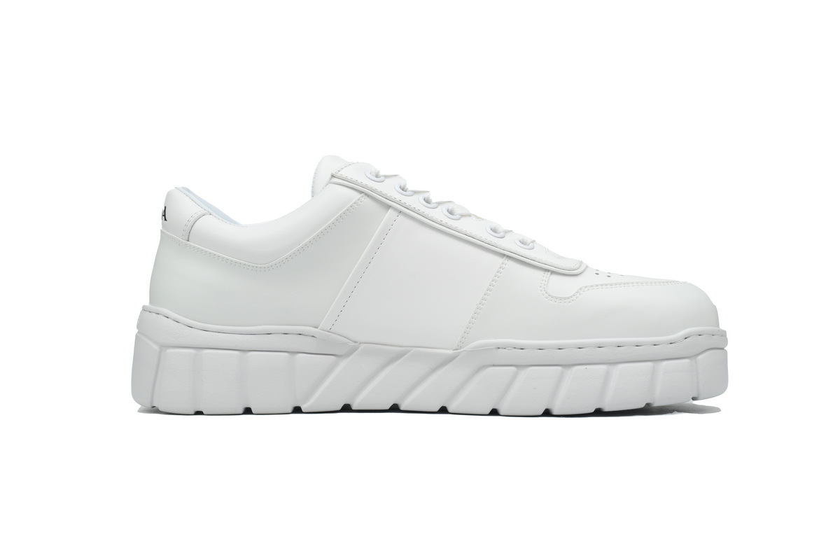 Prada HM  Sawtooth Sole Low Top Sneakers White