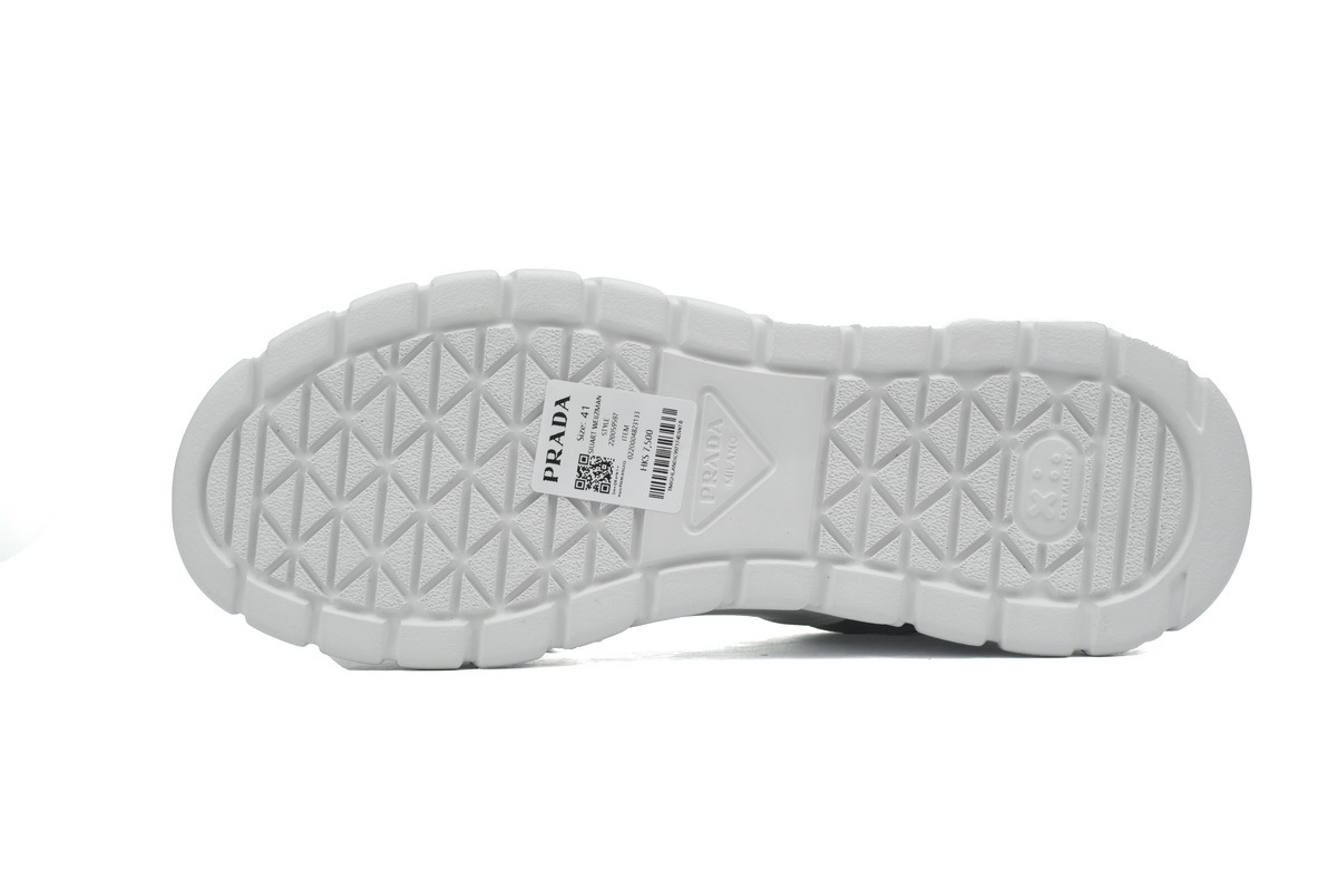 Prada HM  Sawtooth Sole Low Top Sneakers White