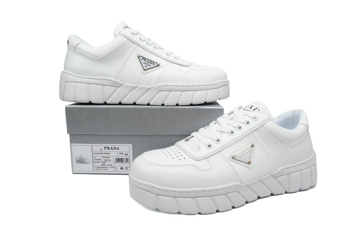 Prada HM  Sawtooth Sole Low Top Sneakers White