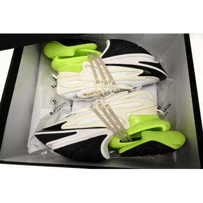 BALMAIN Multikolor Buty sportowe Black, white, and green YM1VJ309 02