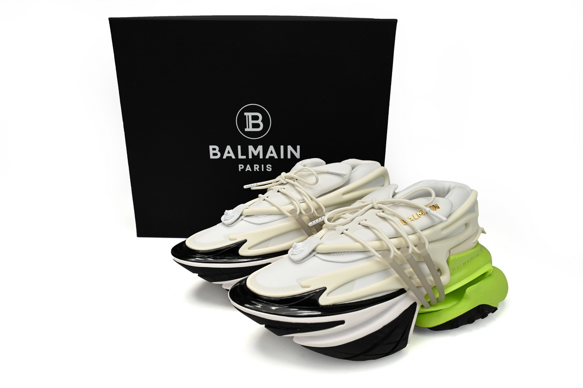 BALMAIN Multikolor Buty sportowe Black, white, and green YM1VJ309