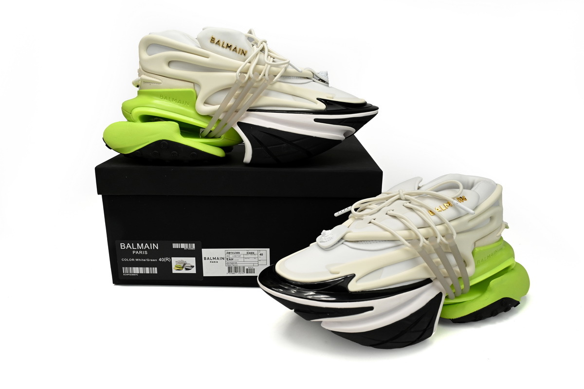 BALMAIN Multikolor Buty sportowe Black, white, and green YM1VJ309