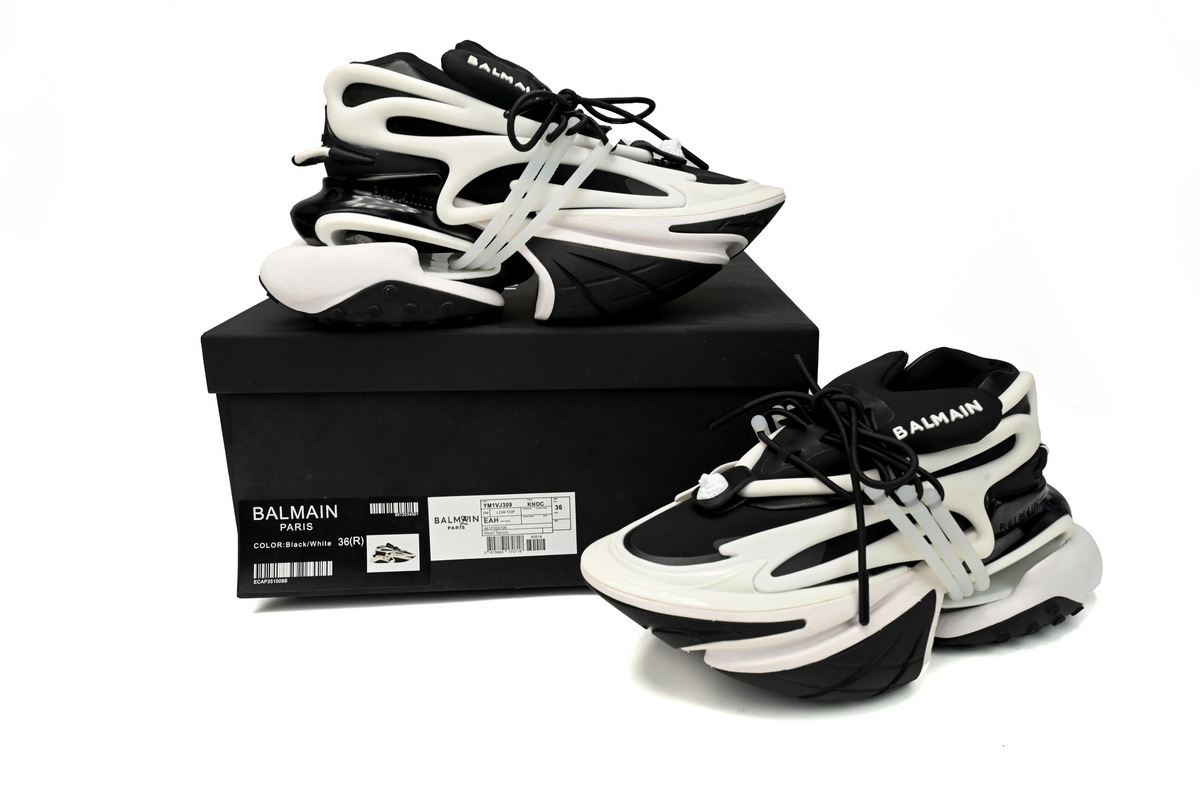 BALMAIN Multikolor Buty sportowe Black And White YM1VJ309