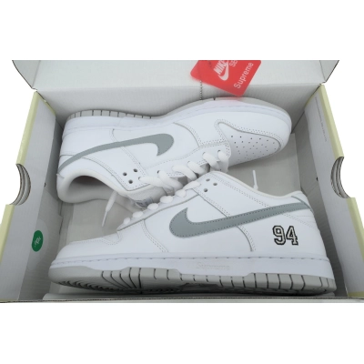 Nike Supreme x Nike Dunk Low SB 'White Metallic Silver' HQ8487-100 02
