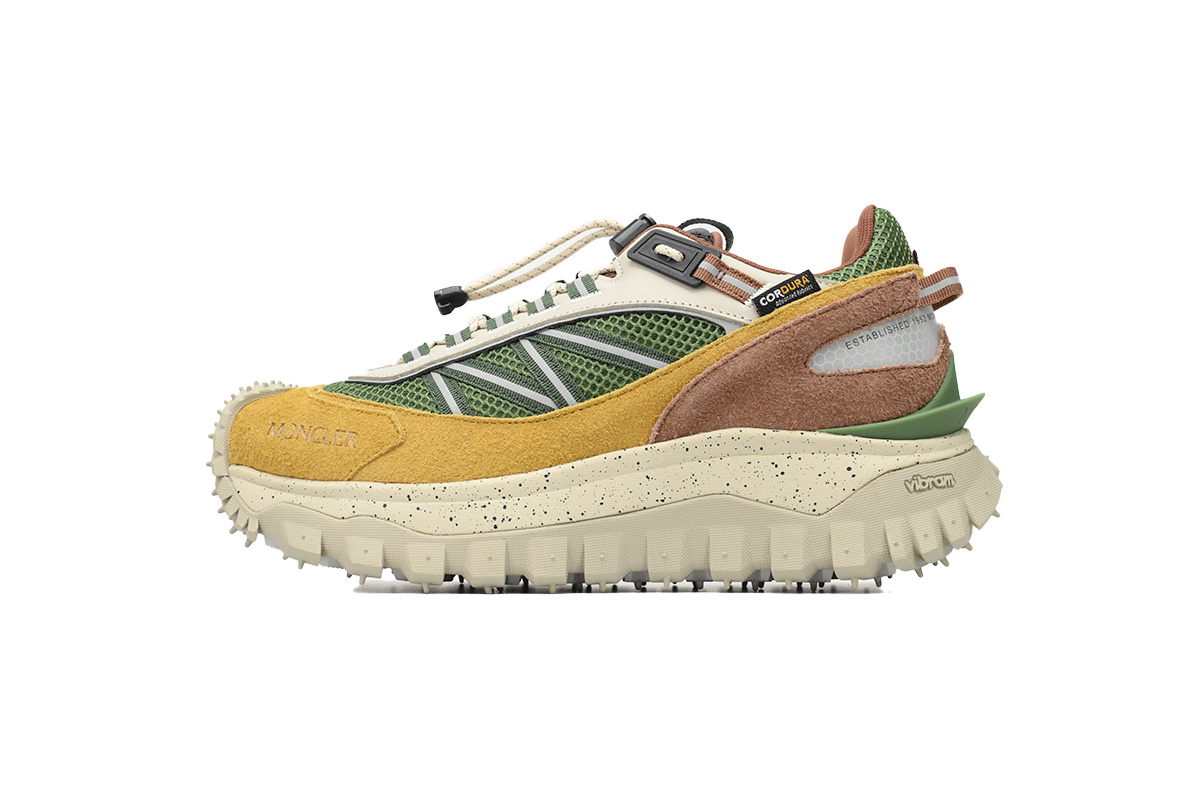 Moncler Trailgrip Leather Black White Yellow Green I209B 4M00230 M4048