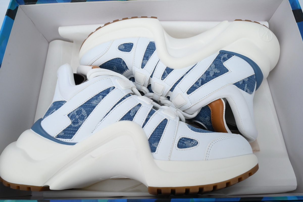 Louis Vuitton Archlight Sneakers White Blue Denim