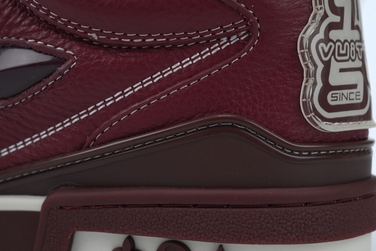 Louis Vuitton Skate Low Leather lace up Fashionable Board Wine